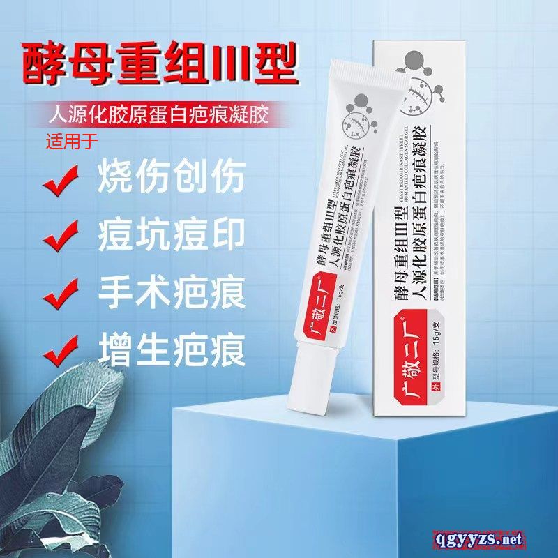 廣敬二廠酵母酵母重組III型人源化膠原蛋白疤痕凝膠